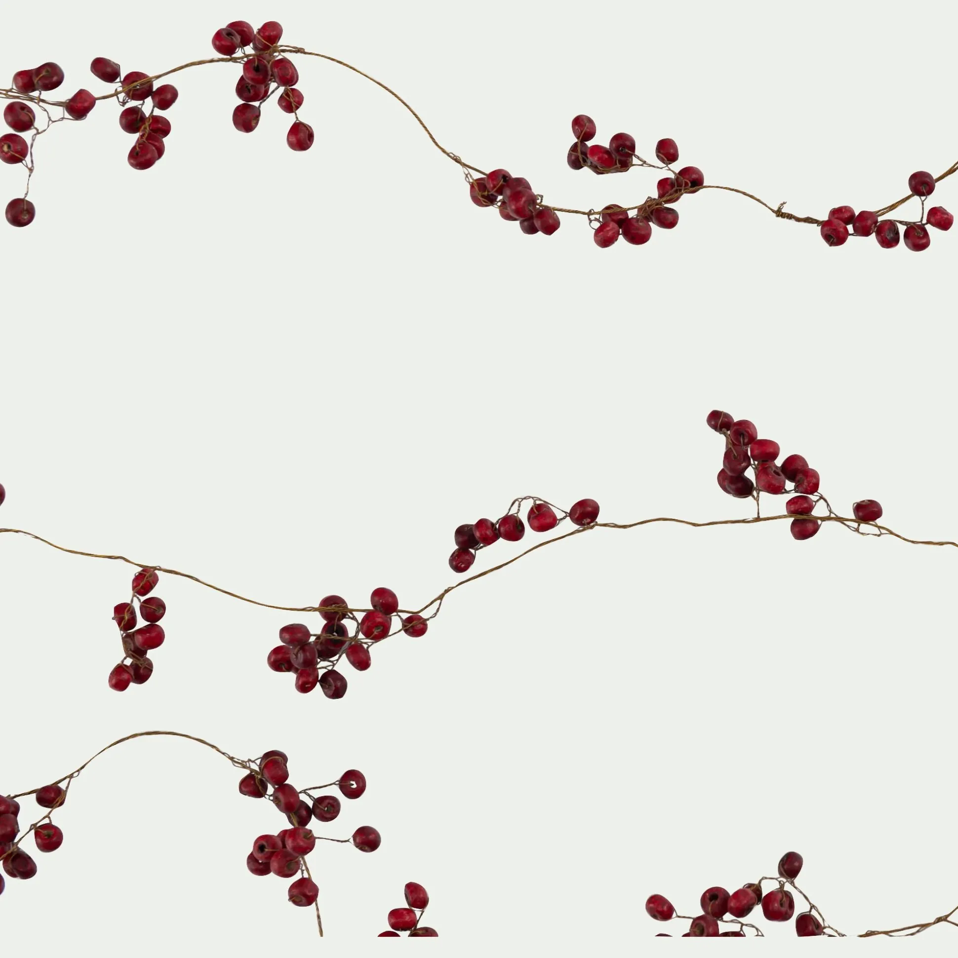 Guirlande de Noël imitation baies rouges 183cm