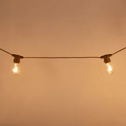 Guirlande électrique avec câble en jute 10 ampoules 8m - naturel