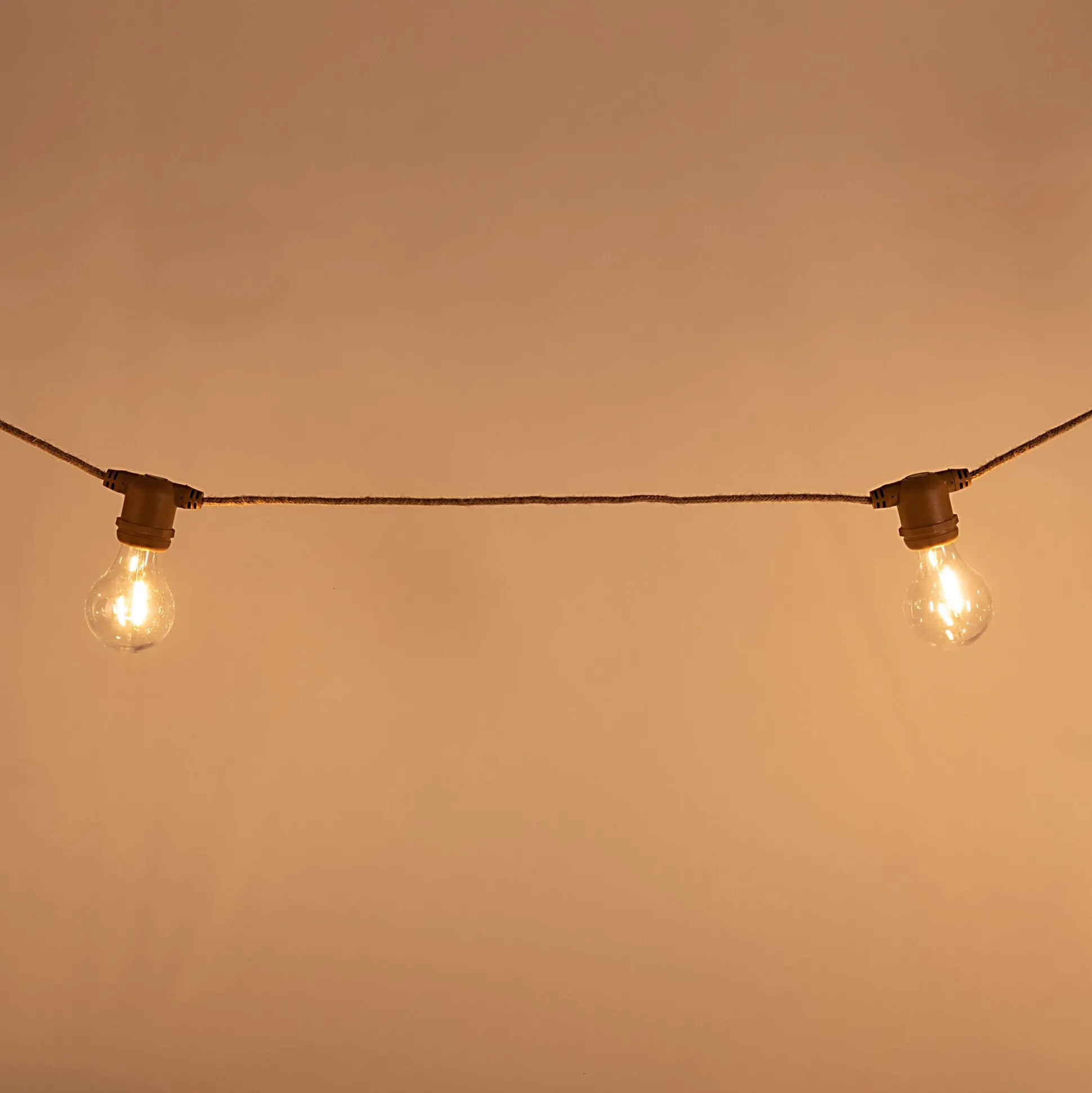 Guirlande électrique avec câble en jute 10 ampoules 8m - naturel