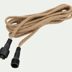 Guirlande lumineuse solaire en jute - naturel 8m