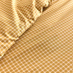 Housse de couette en coton motif carreaux 240x220cm - jaune