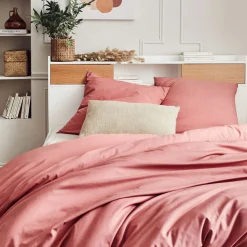 Housse de couette en coton 140x200cm - rouge ricin