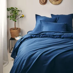 Housse de couette en coton bio 240x220cm - bleu abysse