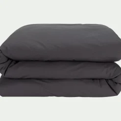 Housse de couette en percale de coton - gris ardoise 240x220cm