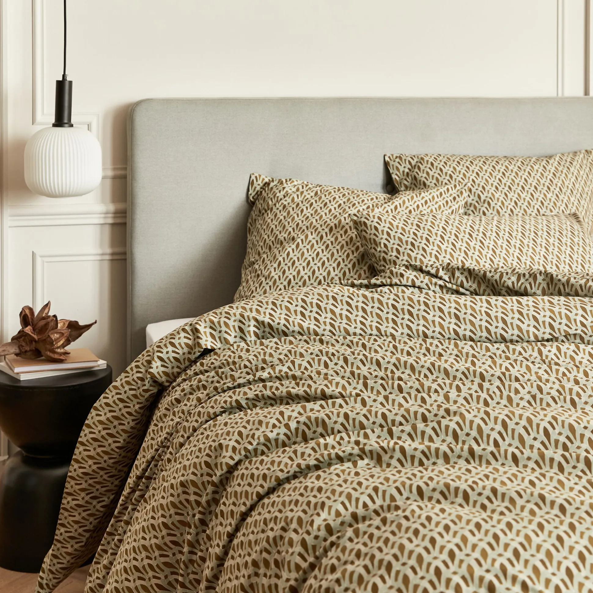 Housse de couette en percale de coton 240x220cm - brun