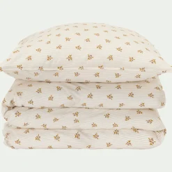 Housse de couette enfant 140x200cm et 1 taie d'oreiller 63x63cm - motifs argan