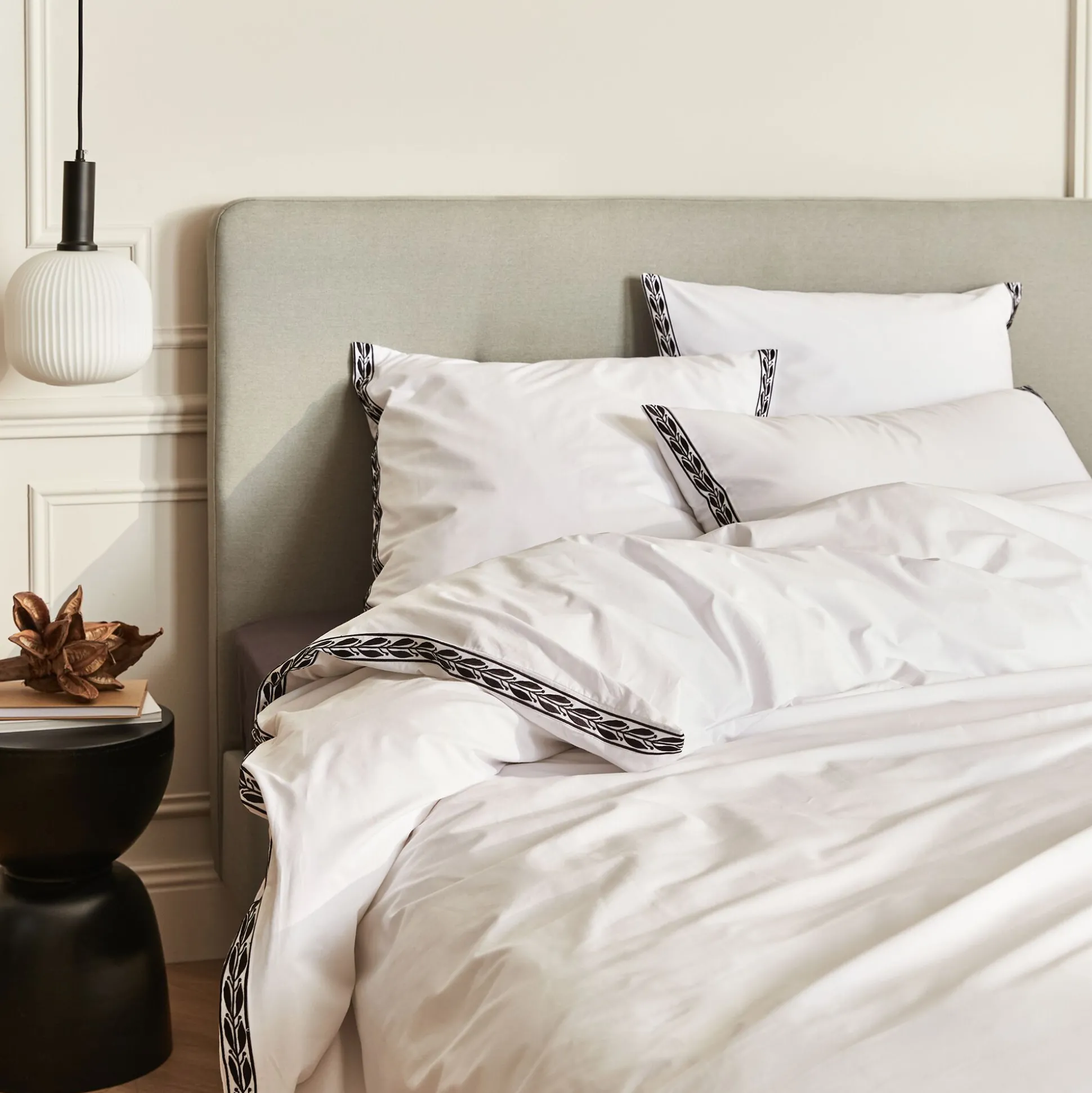 Housse de couette 260x240cm en percale de coton - blanc