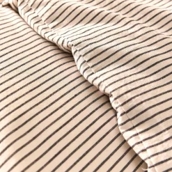 Housse de couette 240x220cm en coton lavé à motif rayures - blanc