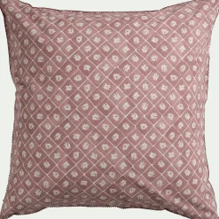 Housse de couette 260x240cm et 2 taies d'oreiller 63x63cm en coton lavé - rose