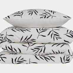 Housse de couette 240x220cm et 2 taies d'oreiller 63x63cm en coton - motifs branches d'aloyse