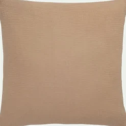 Housse de couette 260x240cm et 2 taies d'oreiller 63x63cm en double gaze de coton - beige alpilles