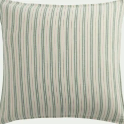 Housse de couette 240x220cm et 2 taies d'oreiller 63x63cm motif rayé en coton tissé teint lavé - bleu