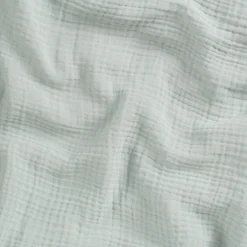 Housse de couette 240x220cm et 2 taies d'oreiller 63x63cm en double gaze de coton - bleu littoral