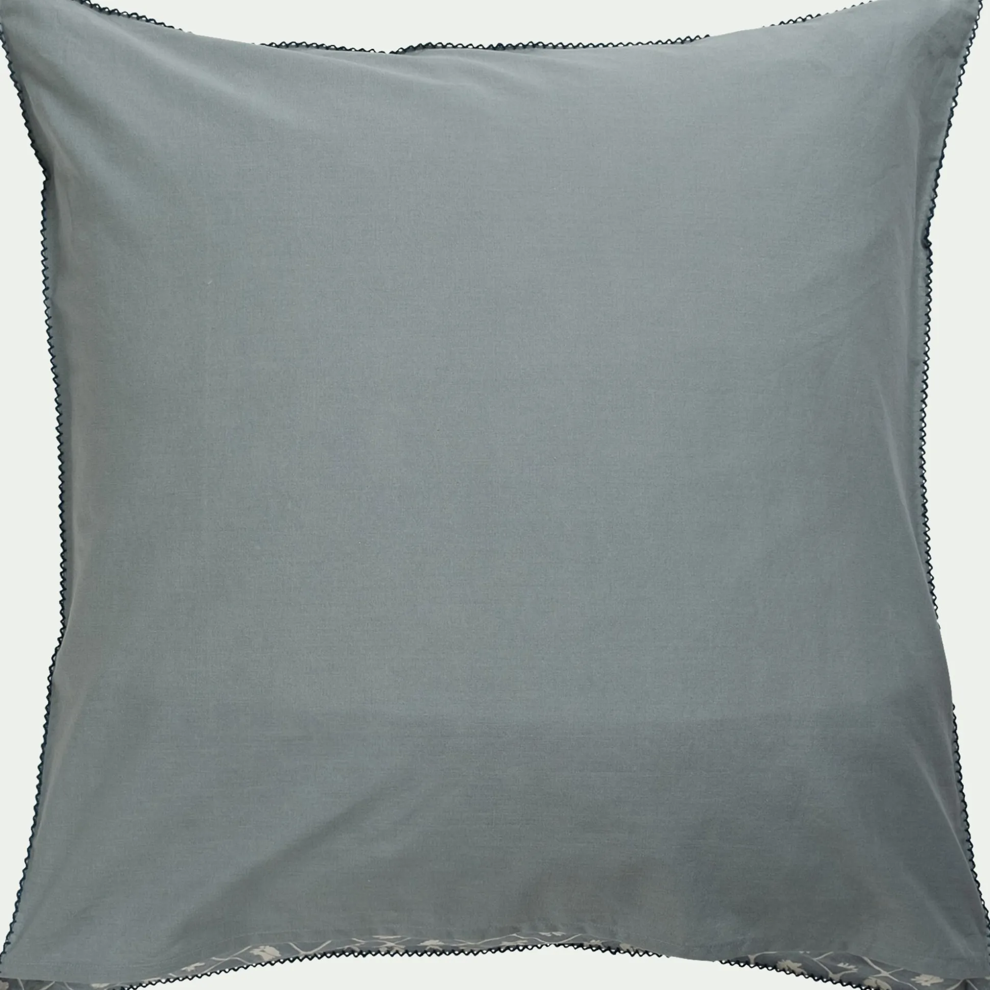 Housse de couette 240x220cm et 2 taies d'oreiller 63x63cm en coton lavé - bleu