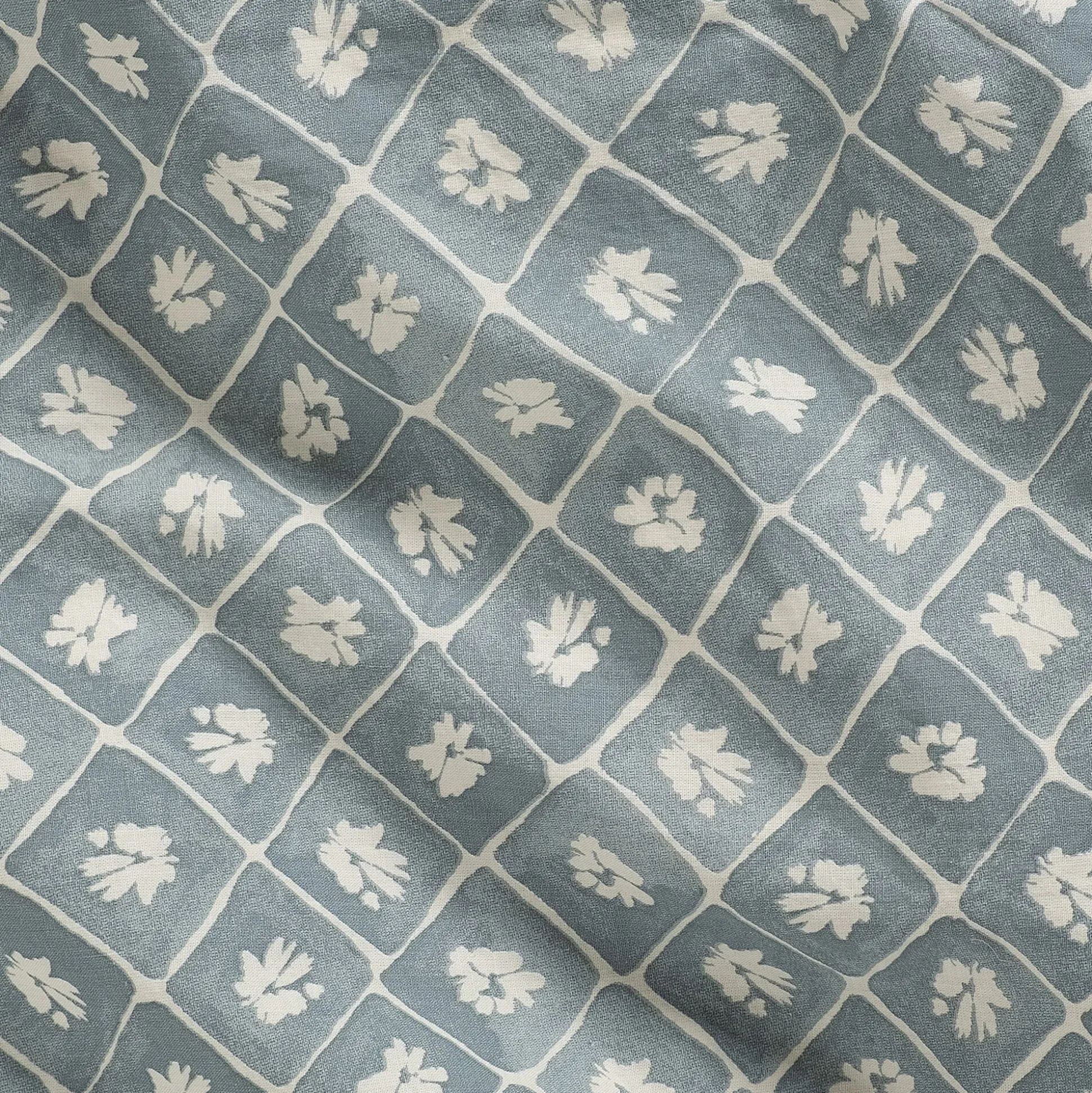 Housse de couette 240x220cm et 2 taies d'oreiller 63x63cm en coton lavé - bleu