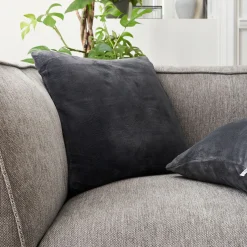 Housse de coussin effet polaire 40x40cm - gris ardoise