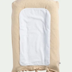 Housse de matelas à langer en gaze de coton bio 67x47cm - beige