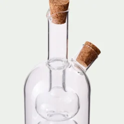 Huilier et vinaigrier en verre - transparent