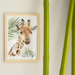 Image aquarelle encadrée girafe - A4
