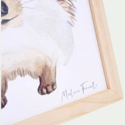 Image aquarelle encadrée Hérisson - A4