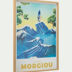 Image encadrée motif morgiou 53x73cm - bleu