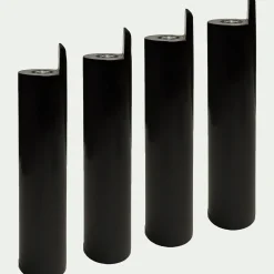 Jeu de 4 pieds de sommier cadre à lattes H22cm - noir