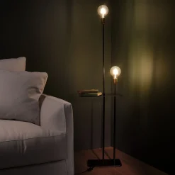 Lampadaire en métal H135cm - noir