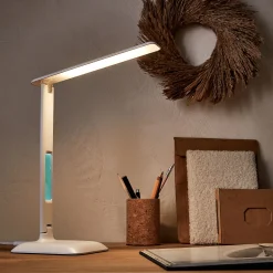 Lampe à clapet tactile avec écran - blanc H33,5cm