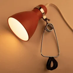Lampe à pince - rouge h29,5cm