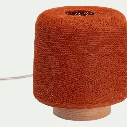 Lampe à poser en hêtre H16cm - cuivre tanné