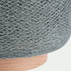 Lampe à poser en hêtre H16cm - vert de gris