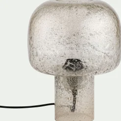 Lampe à poser en verre bullé D24cm - transparent