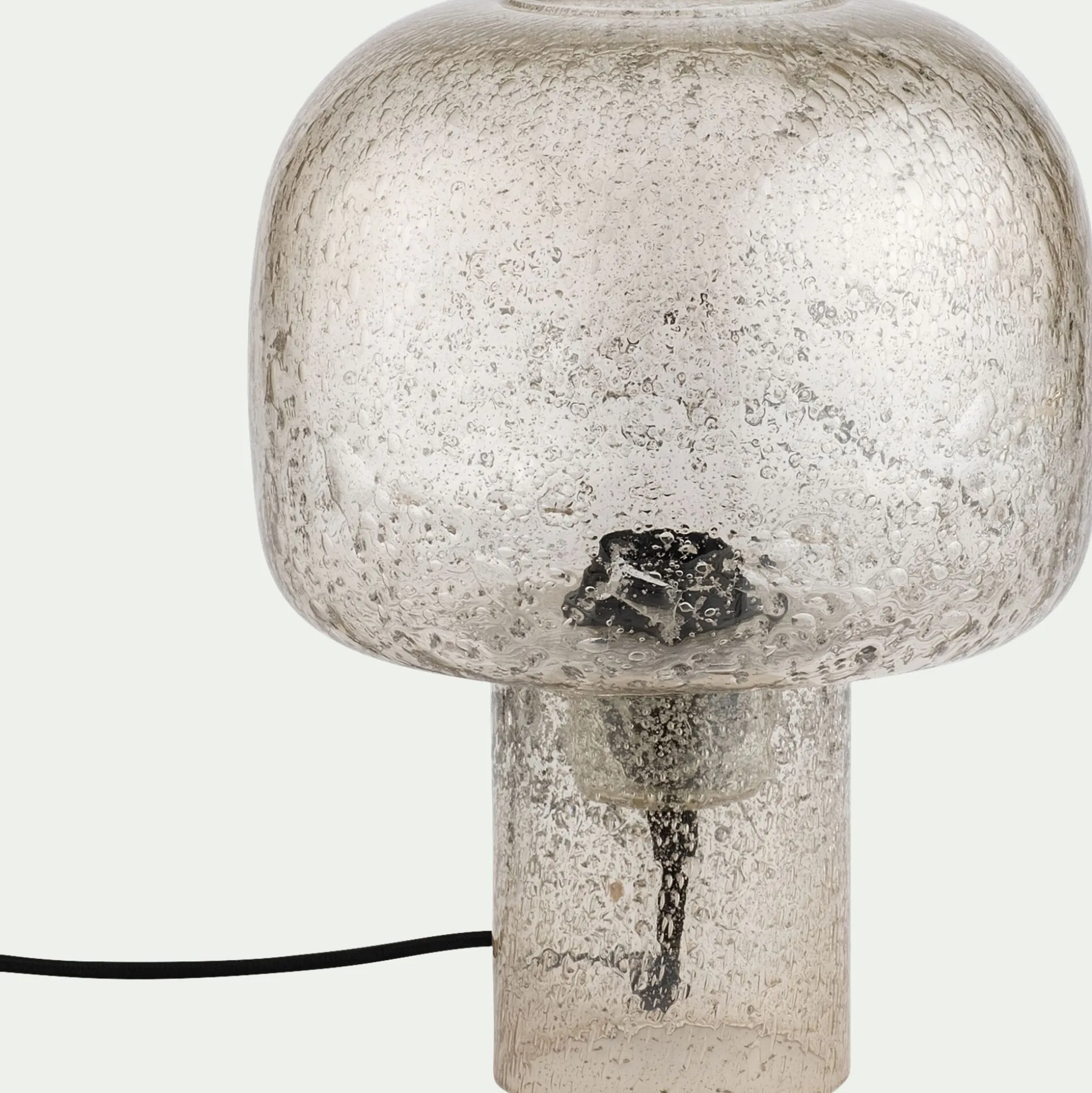 Lampe à poser en verre bullé D24cm - transparent