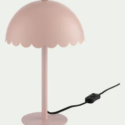 Lampe à poser électrifiée en acier H31,5cm - rose