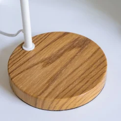 Lampe à poser électrifiée en bois et métal D41,5cm - blanc