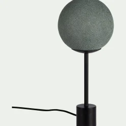 Lampe à poser électrifiée tissée à la main H39,60cm - vert