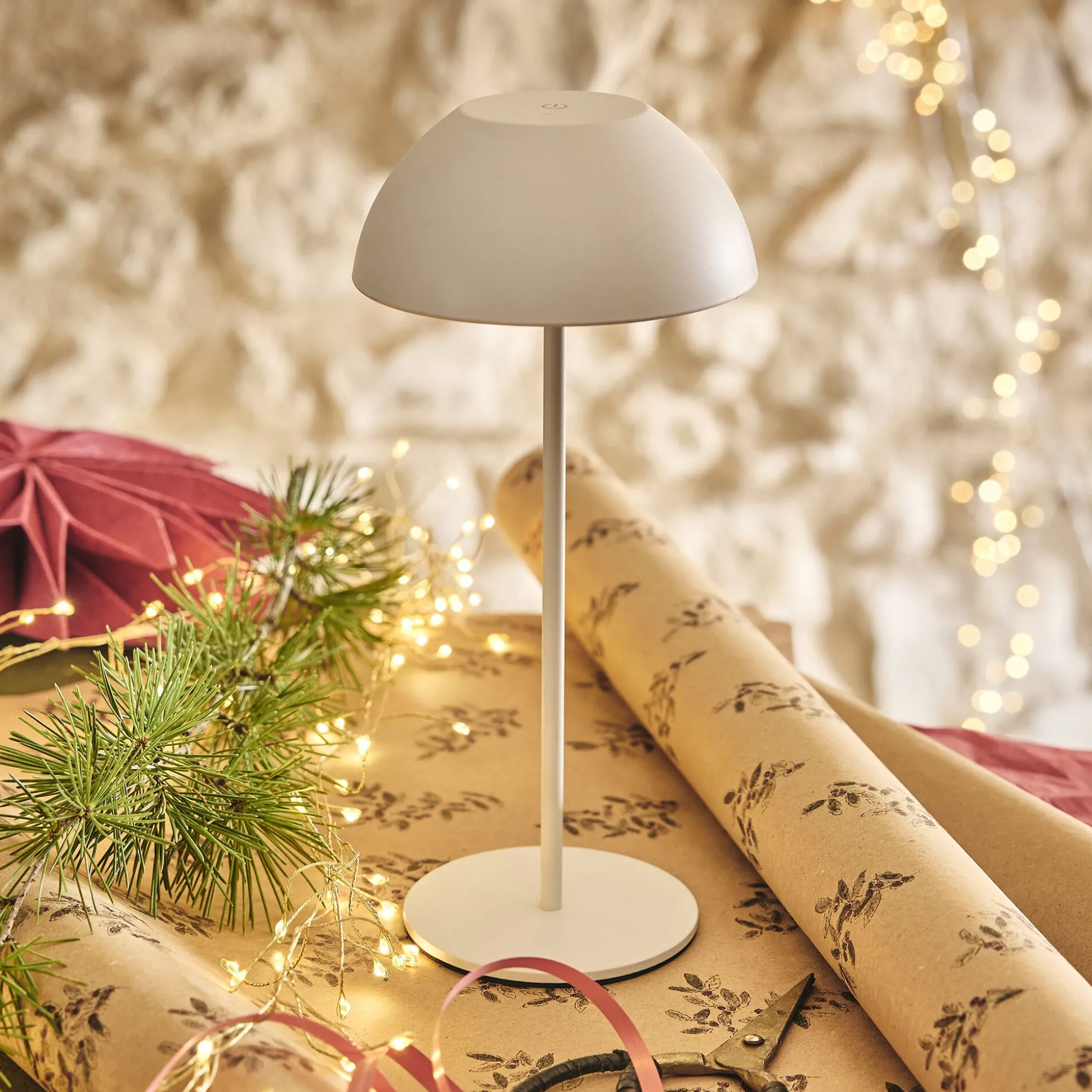 Lampe de table à poser nomade H28cm - blanc