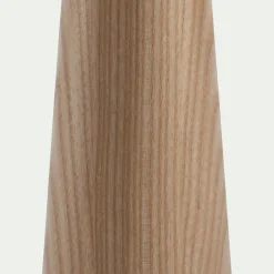 Lampe en bois clair et coton - noir