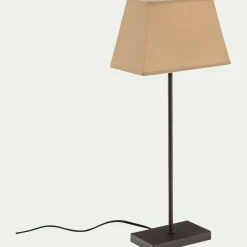 Lampe métal avec abat-jour H47cm - taupe clair