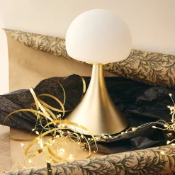 Lampe tactile en métal et verre D14,6xH26cm - doré