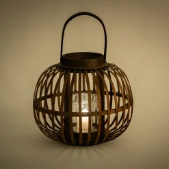 Lanterne en bambou H26cm - marron