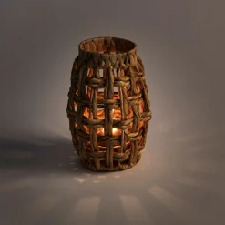 Lanterne en jacinthe d'eau H28cm - naturel