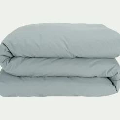 Linge de lit uni en percale - bleu calaluna