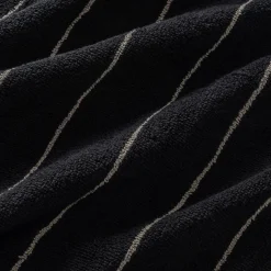 Linge de toilette rayé en coton - noir
