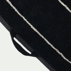 Linge de toilette rayé en coton - noir