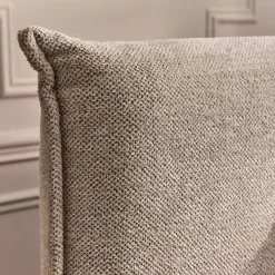 Lit 2 places avec tête de lit en tissu 160x200cm - gris