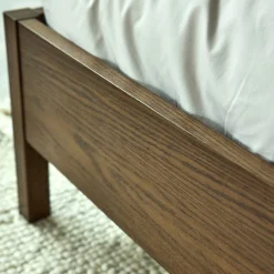 Lit 2 places en bois 160x200cm - bois foncé