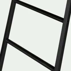 Lit mezzanine 2 places en acier avec bureau en verre - noir 140x200cm