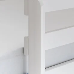 Lit superposé modulable en pin 90x200cm avec sommier à lattes - blanc