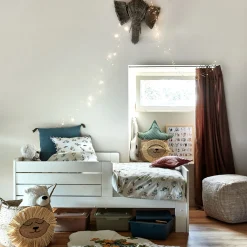 Lit évolutif 1 place blanc en pin massif 3 positions pour enfant avec matelas évolutif